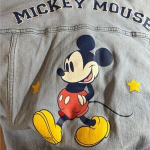 Disney Lt. Blue Denim Jacket w/Mickey Mouse Graphic in Yellow & Red Her Universe